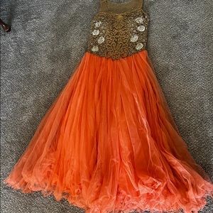 Long maxi heavy embroidery dress